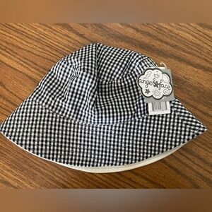 Gingham Black &White Patterned Bucket Hat - Reversible to White - best: Kids 4-7